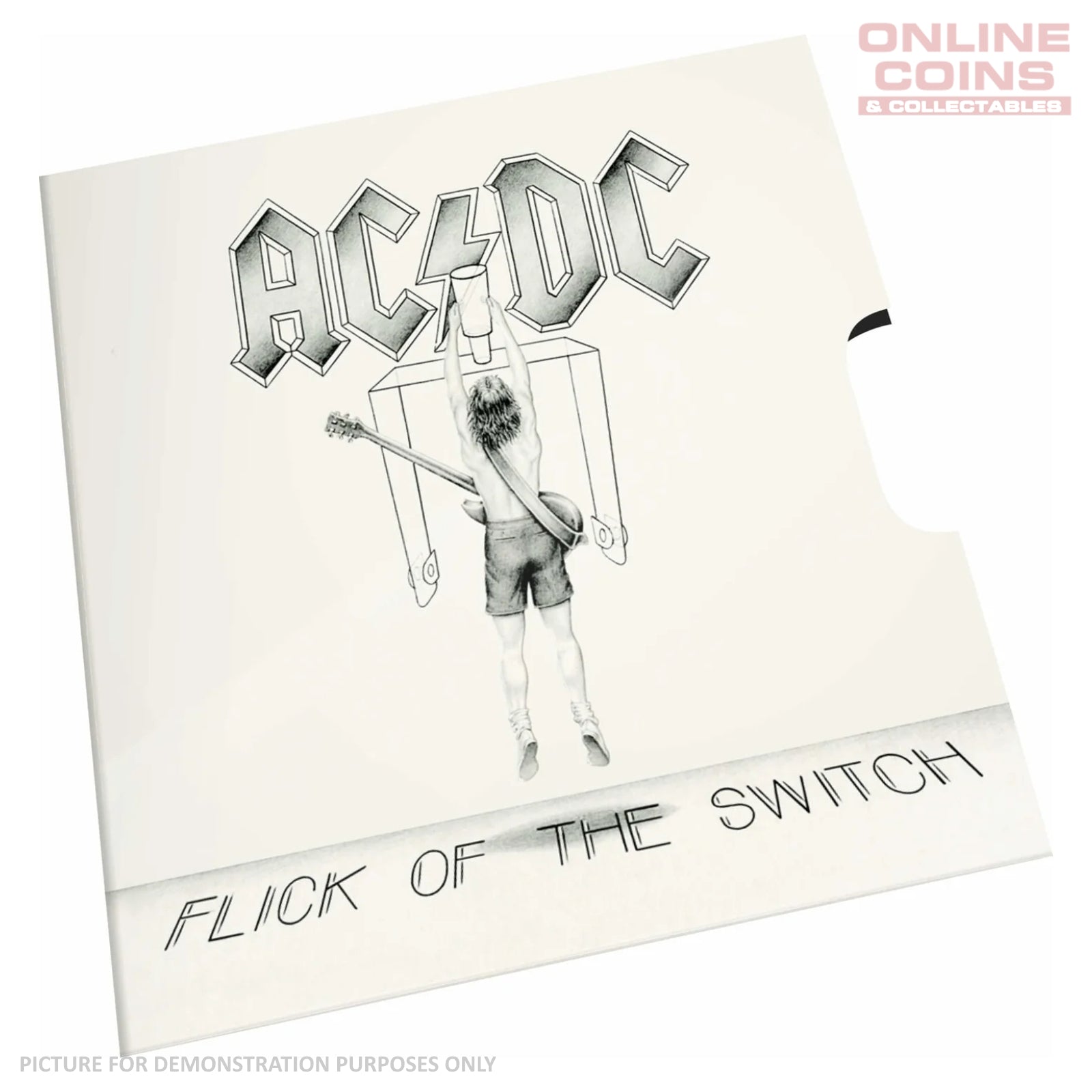 2023 20c CuNi Coloured Uncirculated Carded Coin - AC/DC 45th anniversary - Flick of the Switch